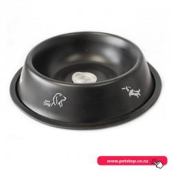Stainless Bowl Non Tip Anti Skid Chocolate Dog 1.65L
