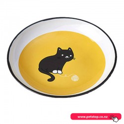 Tangled Kitty Saucer - Yellow 13cm
