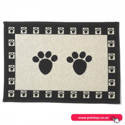 Tapestry Pet Placemat-Black Paws