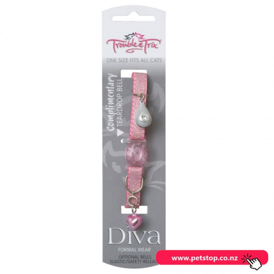 Trouble and Trix Diva Shimmer Cat Collar Pink