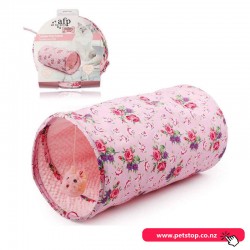 AFP Cat Toy Shabby Chic Summer Time Tunnel - Cream And Pink