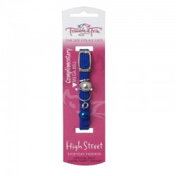 Trouble and Trix High Street Stretch Cat Collar Blue