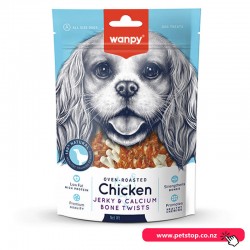 Wanpy Dog Treat Chicken Jerky And Calcium Bone Wraps 454g
