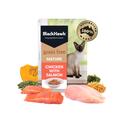 Black Hawk Chicken with Salmon Wet Mature Cat Food 85g