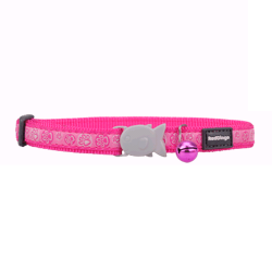 Red Dingo Cat Collar- Paw Impressions Hot Pink