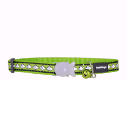 Red Dingo Reflective Fish Cat collar-Lime green