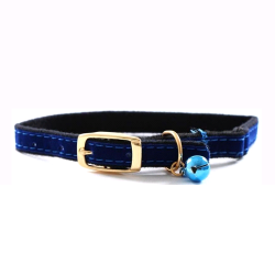 Tigga Velvet Cat Collar-Blue