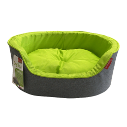Yours Droolly Round outdoor Dog Bed-Green-L