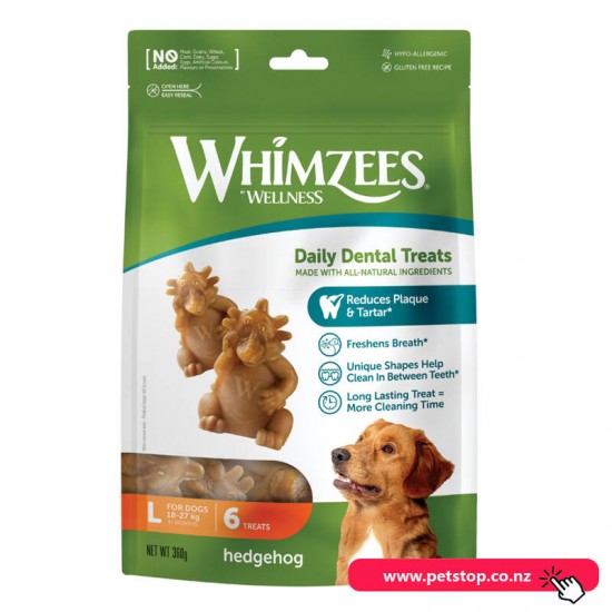 Whimzees Hedgehog Value Bag - Large (6 Chews)