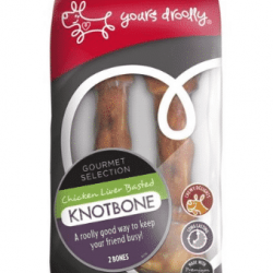 YOURS DROOLLY KNOTBONE CHICKEN/LIVER 2PK 15CM