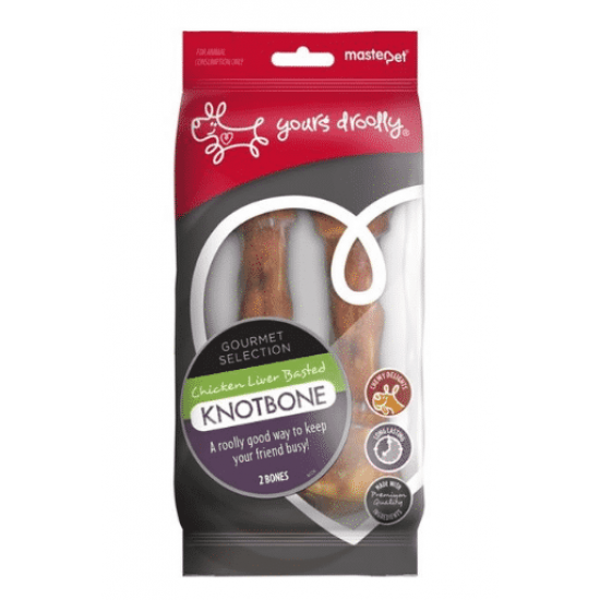 YOURS DROOLLY KNOTBONE CHICKEN/LIVER 2PK 15CM
