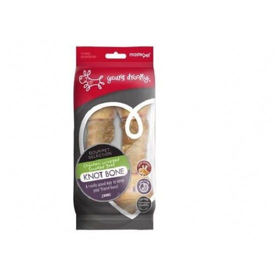 Yours droolly chicken wrapped Smoked Beef knot bone -2pk