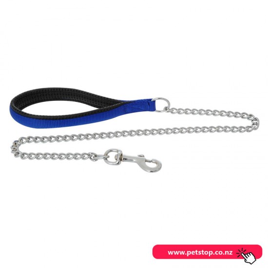 Yours Droolly Padded Chain Dog Lead Blue heavy 60cm